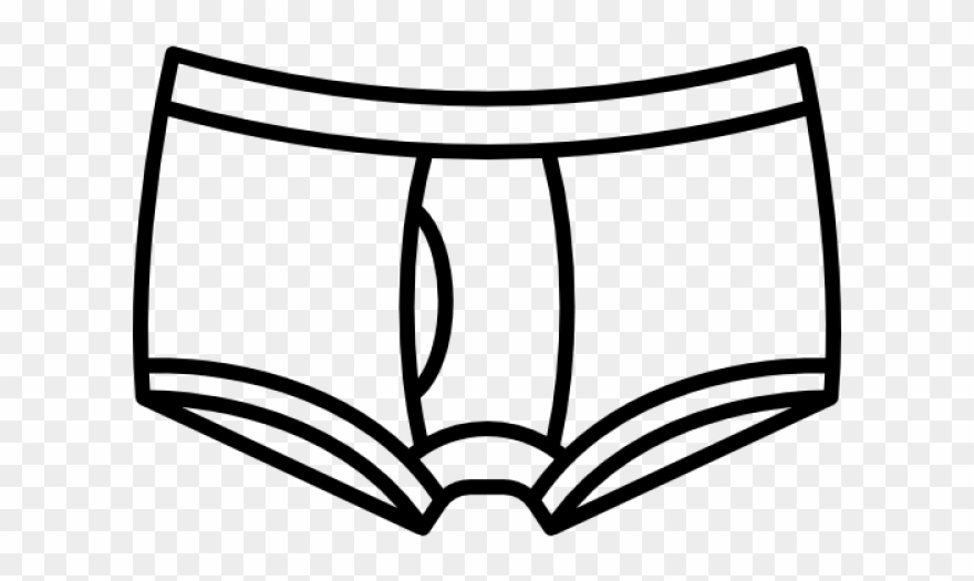 Boxer Clipart Clothes - Black And White Underwear Clipart - Png Download