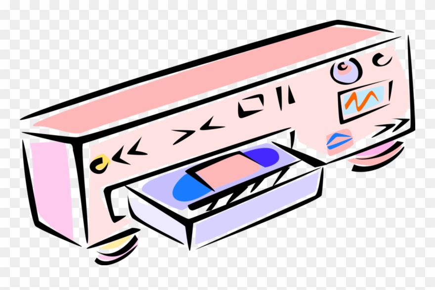 Vector Illustration Of Video Cassette Recorder Vcr - Videocassette Recorder Clipart