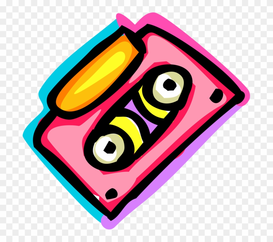 Vector Illustration Of Audio Entertainment Analog Cassette - Law Clipart