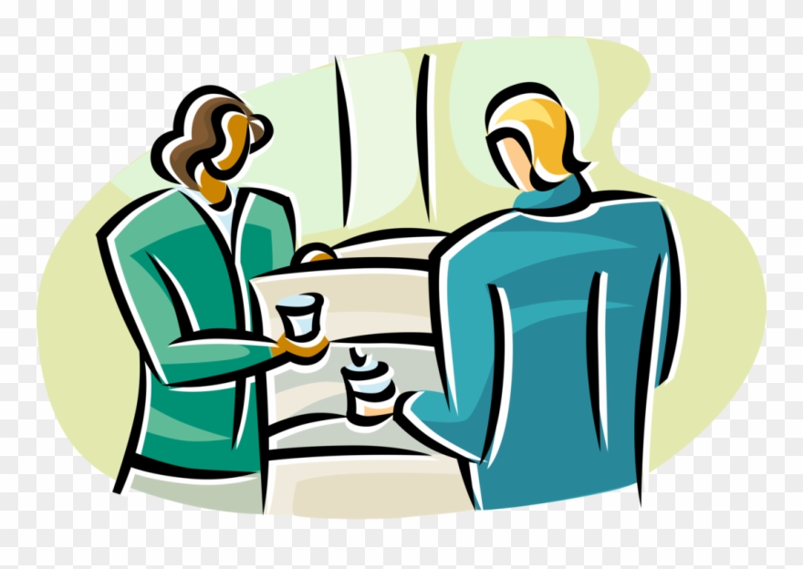 Vector Illustration Of Morning Conversation And Gossip - Water Clipart