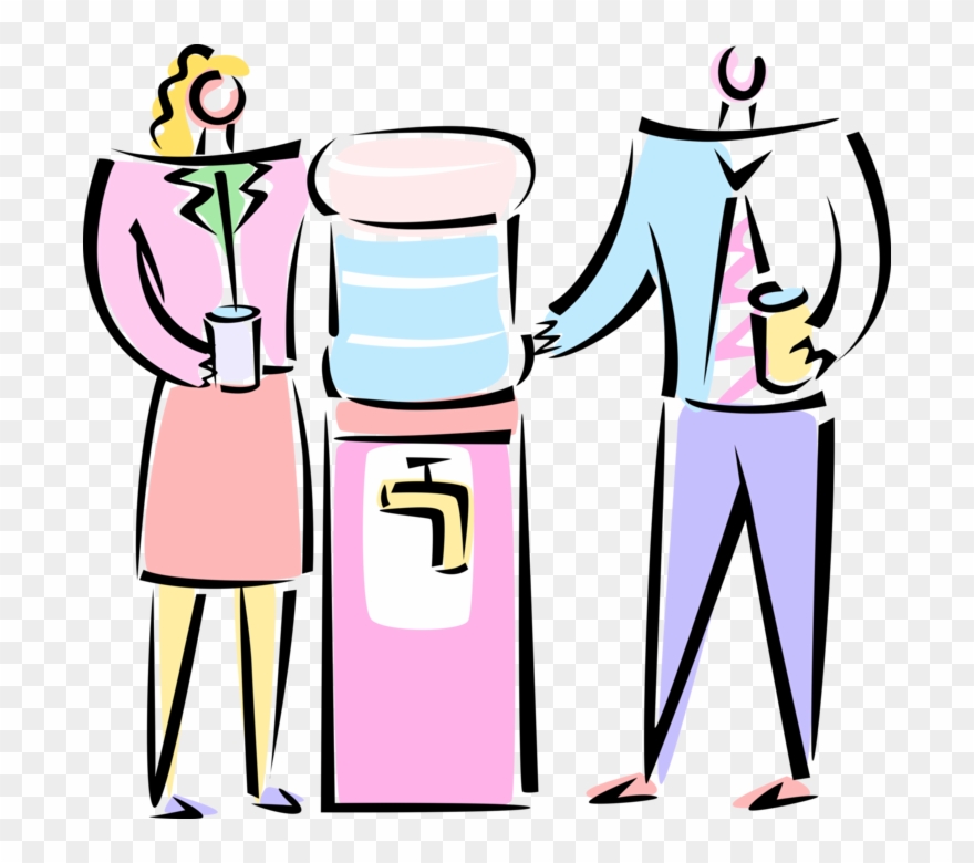 Vector Illustration Of Office Workers Exchange Gossip Clipart