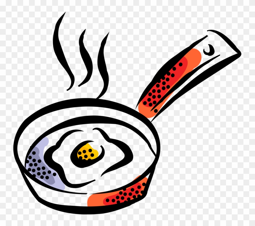 Vector Illustration Of Fried Egg Cooked In Kitchen - Frying Clipart