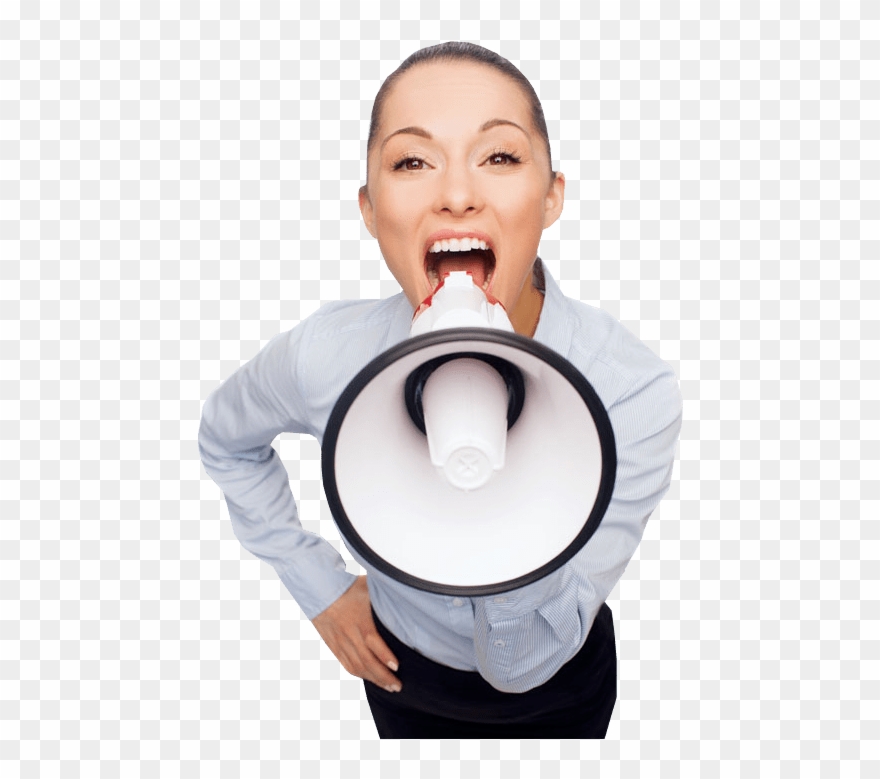 Girl With Loudspeaker Png Clipart