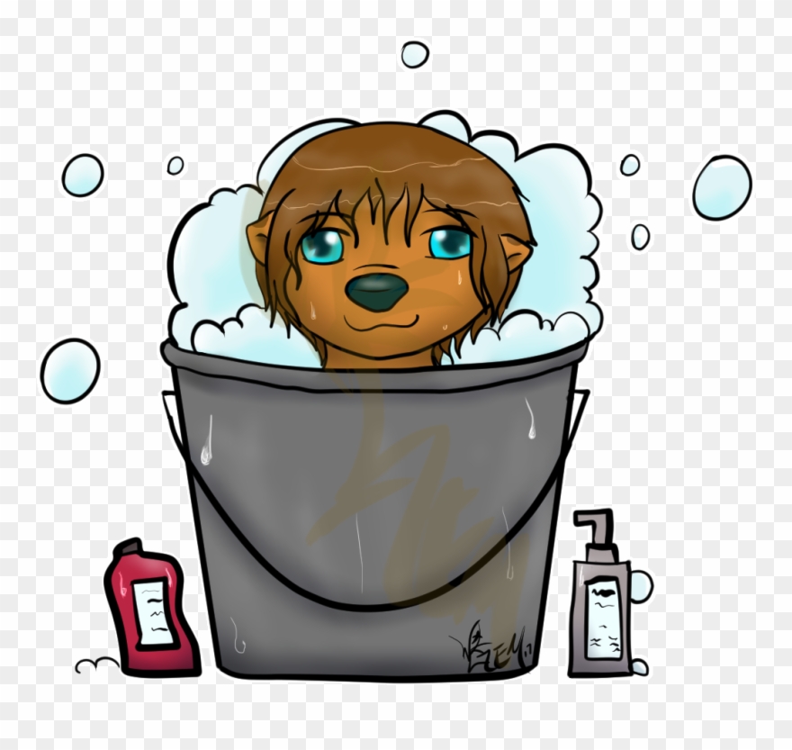 Bucket Bath~ - Cartoon Clipart
