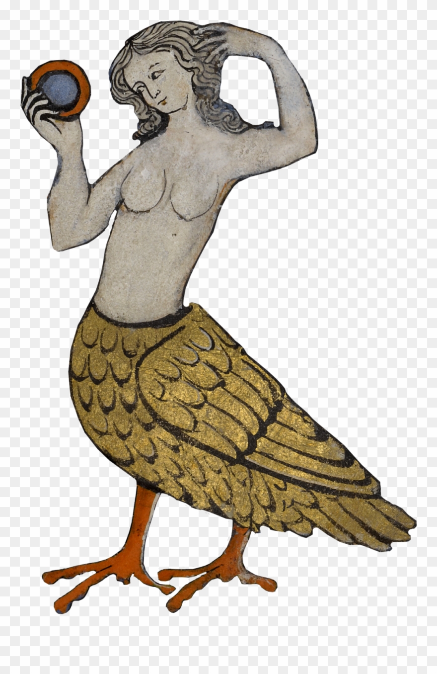 Bird-woman Mermaid, Alluring Siren At Sea, Sings So - Creation Of Birds And Other Poems Clipart