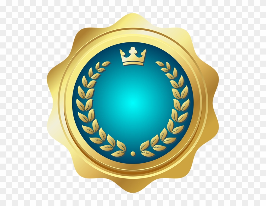 Seal Badge Blue Png Transparent Clip Art - Clipart Transparent Seal Badge Mauve & Gold Png
