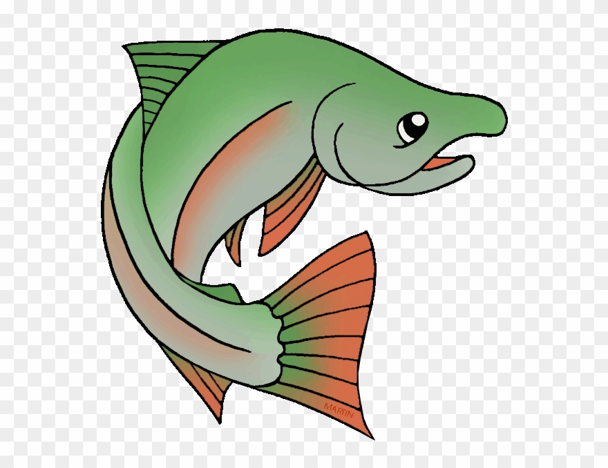 Pacific Northwest Salmon - Native American Animal Food Clipart