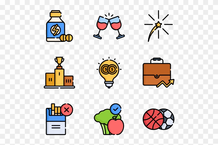 New Year Proposals - Vacations Icons Clipart