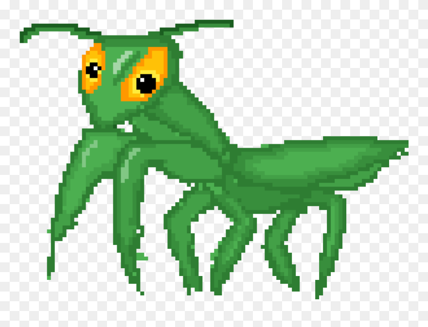 Praying Mantis Sprite - Cartoon Clipart