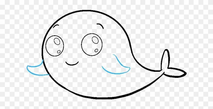 How To Draw Cute Narwhal - Draw A Narwhal Tail Clipart