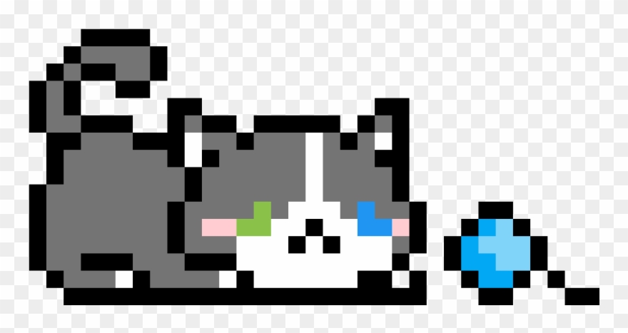 Mittens Loves His Yarn Ball - Cartoon Clipart