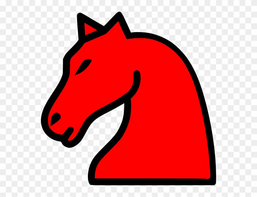 Knight In Red Clip Art At Clker - Red Knight Chess Piece - Png Download