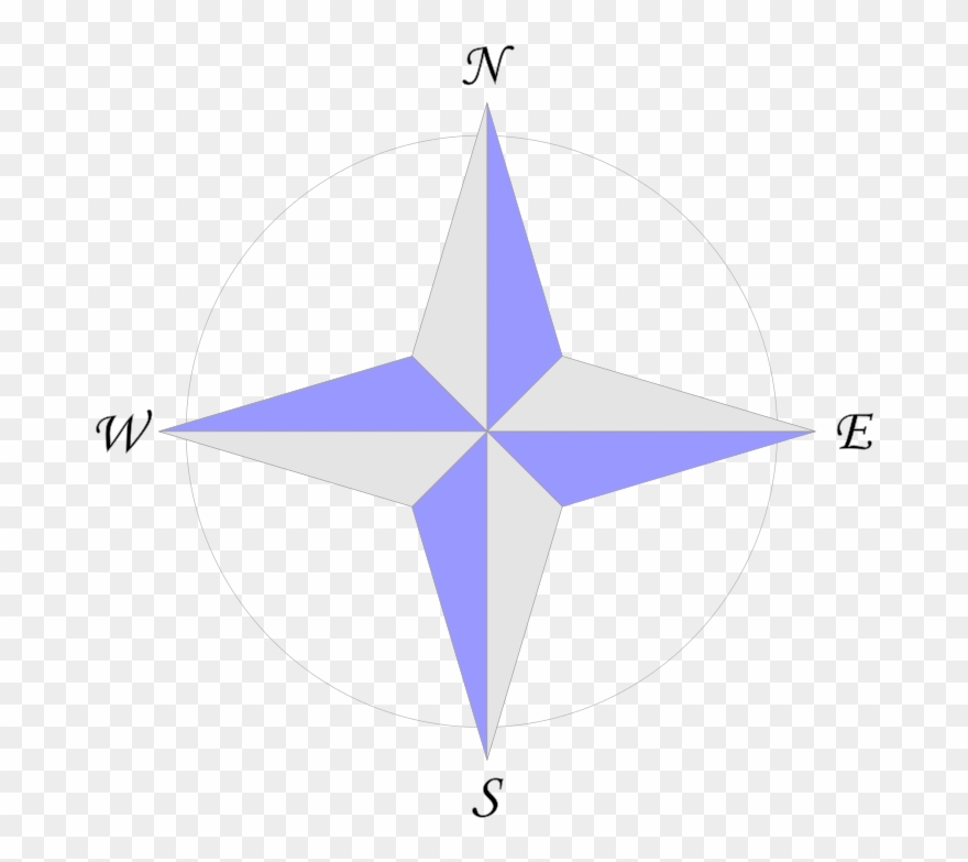 Compass Rose En 04p - 4 Point Compass Rose Clipart