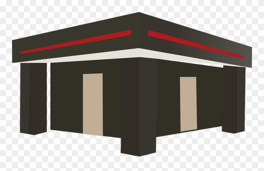 Roof Clipart Vector - Flat Roof House Clipart - Png Download