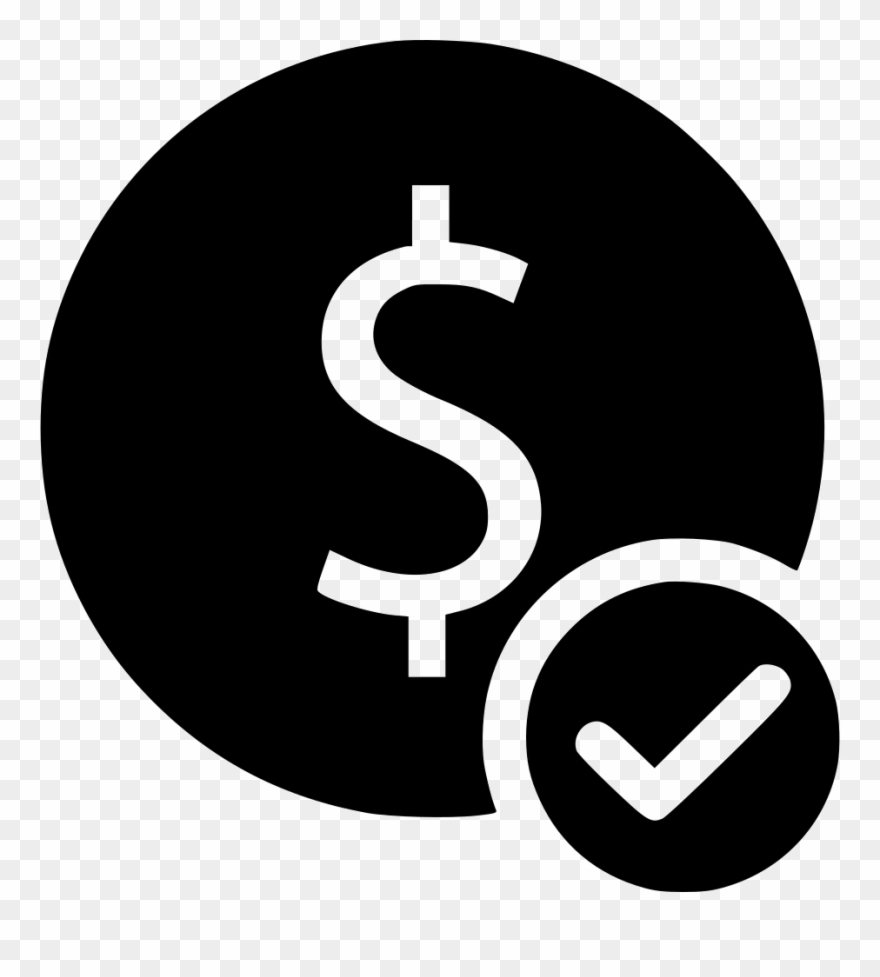 Black And White Download Dollar Coin Check Mark - Dollar Sign Circle Png Clipart