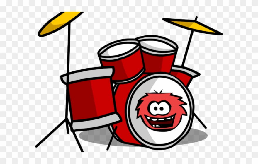 Drum Clipart Club Penguin - Red Drum Kit Clip Art - Png Download