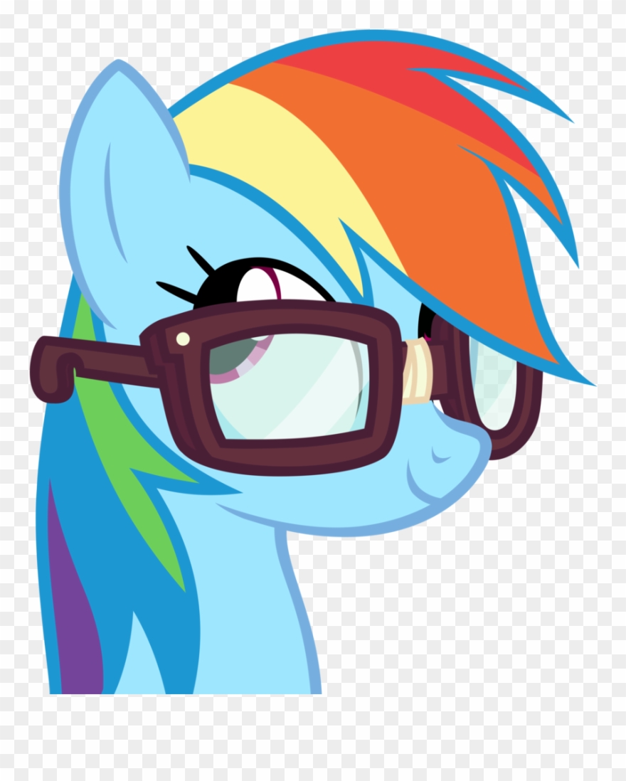 Nerd Transparent Rainbow - Rainbow Dash Wearing Glasses Clipart