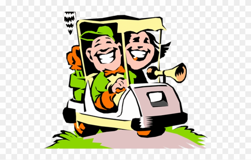 Couple Clipart Engineer - Golf Cart Cartoon - Png Download