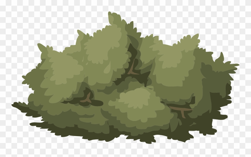 Big Image - Cartoon Snow Covered Bush Clipart