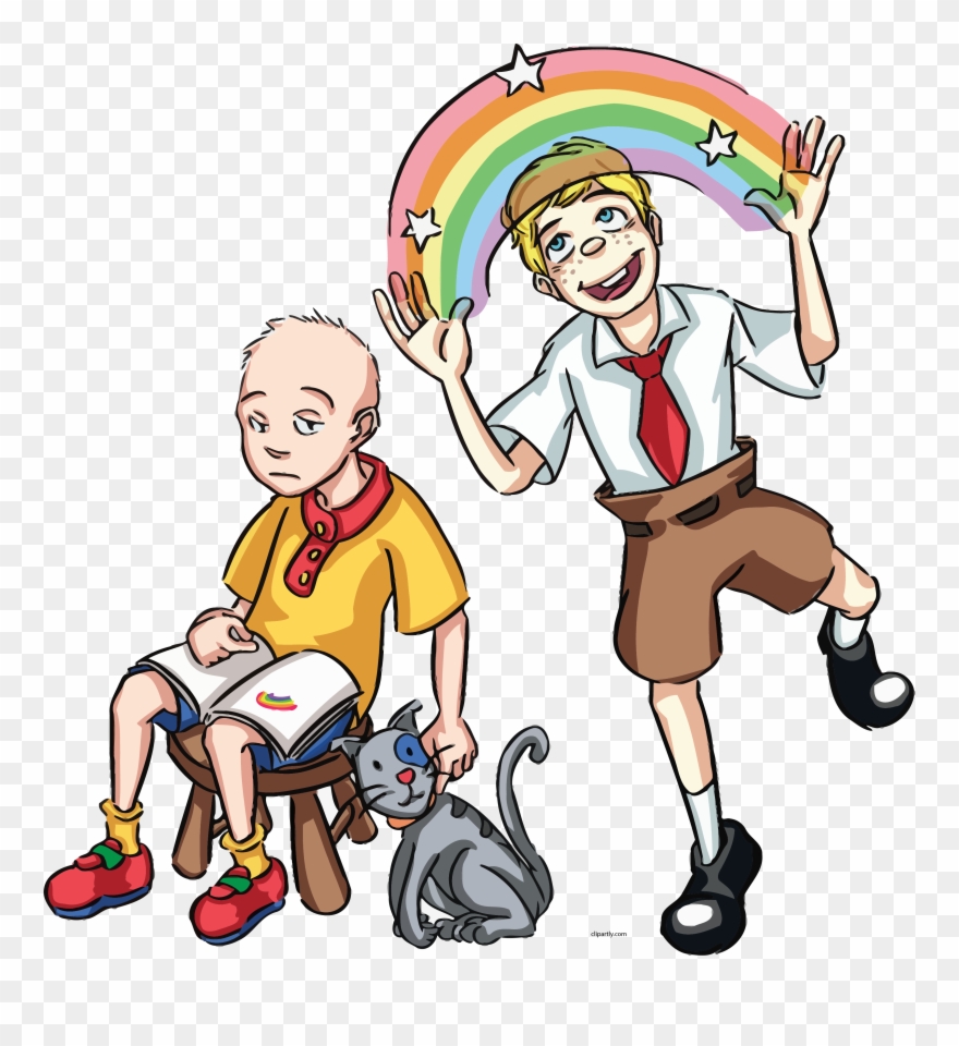 Caillou And Spongebob Human Clipart Png - Spongebob And Caillou Transparent Png