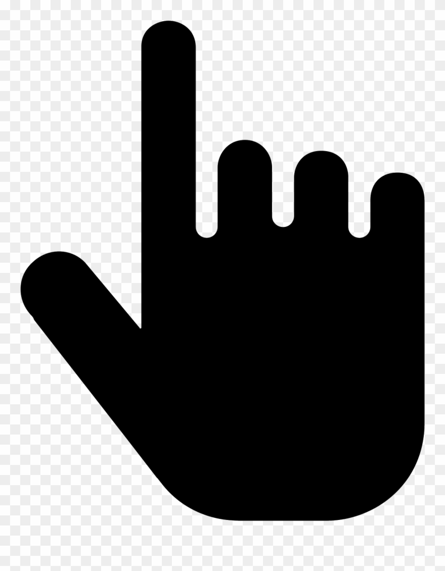 Finger Up Filled Icon - Click Black Clipart