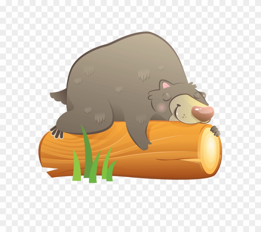 Sleeping Bear - Cartoon Clipart
