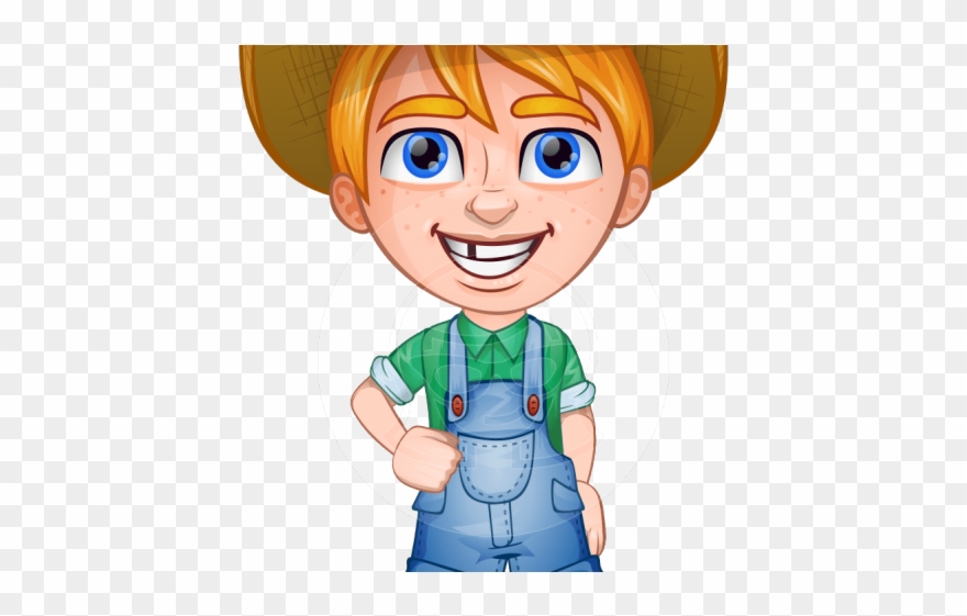 Little Boy Clipart Farm Boy - Farm Boy Cartoon Character - Png Download