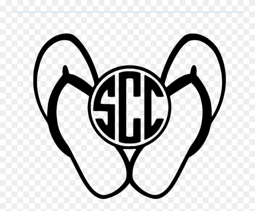 Flip Flop Monogram - Scc Monogram Clipart