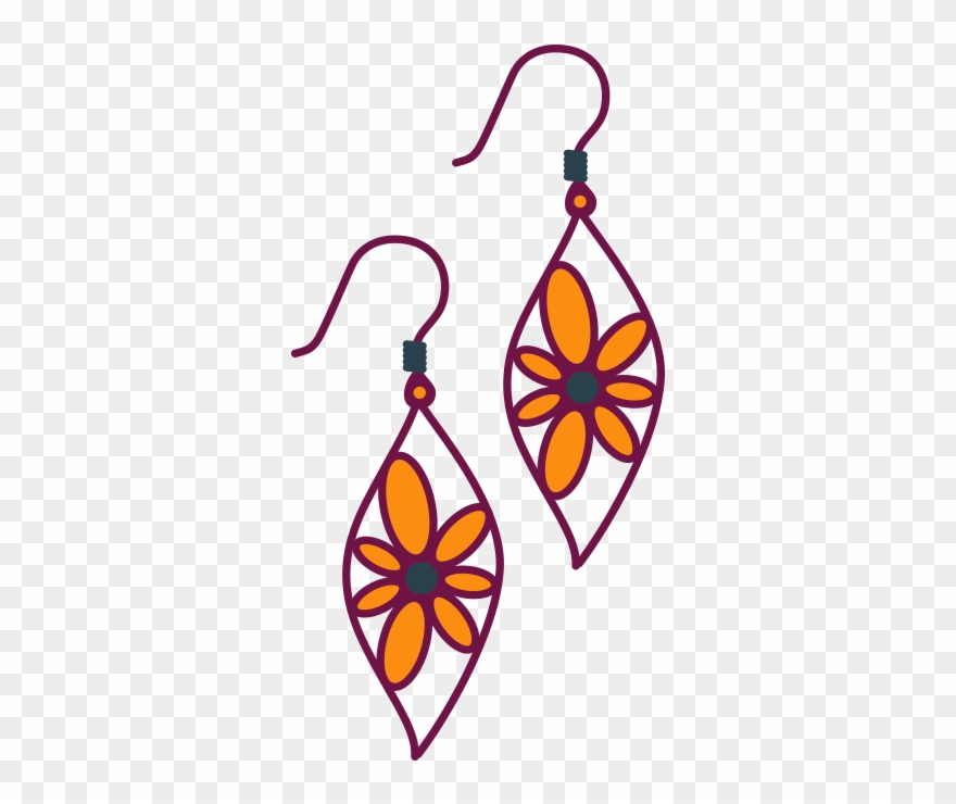 Clip Art Transprent Png - Earring Drawing Transparent Png