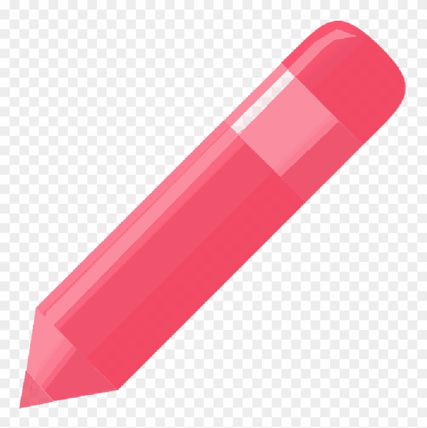 Pencil, Clipart, Pen, Orange, Red, Eraser, Graphic - Png Download