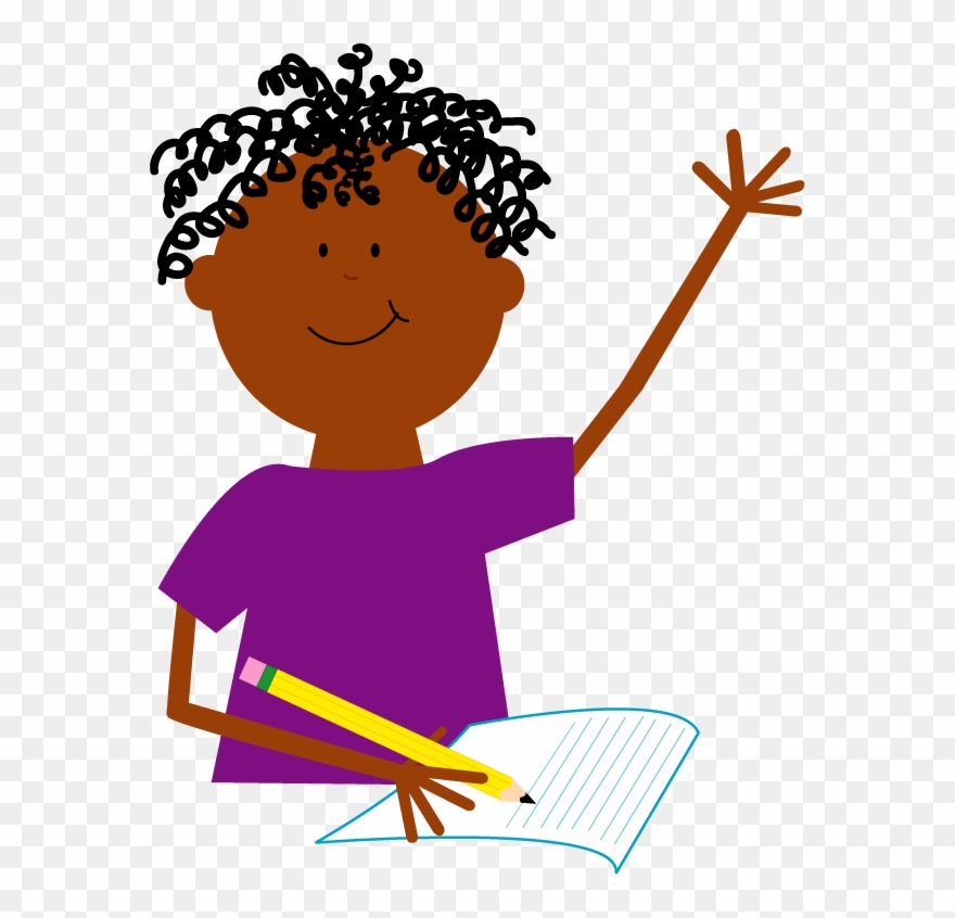 Boy Writing Color Copy - School Clipart