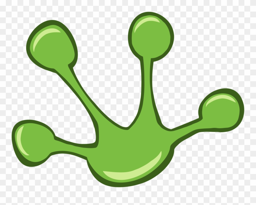 Hand Clipart Frog - Foot Print Of Frog - Png Download