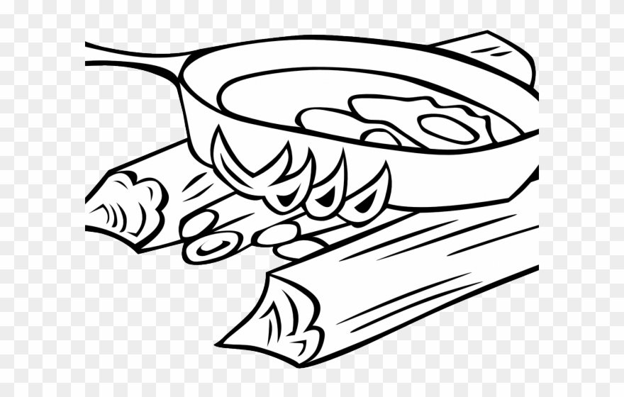 Heat Clipart Black And White - Fried Eggs Clip Art Black And White - Png Download