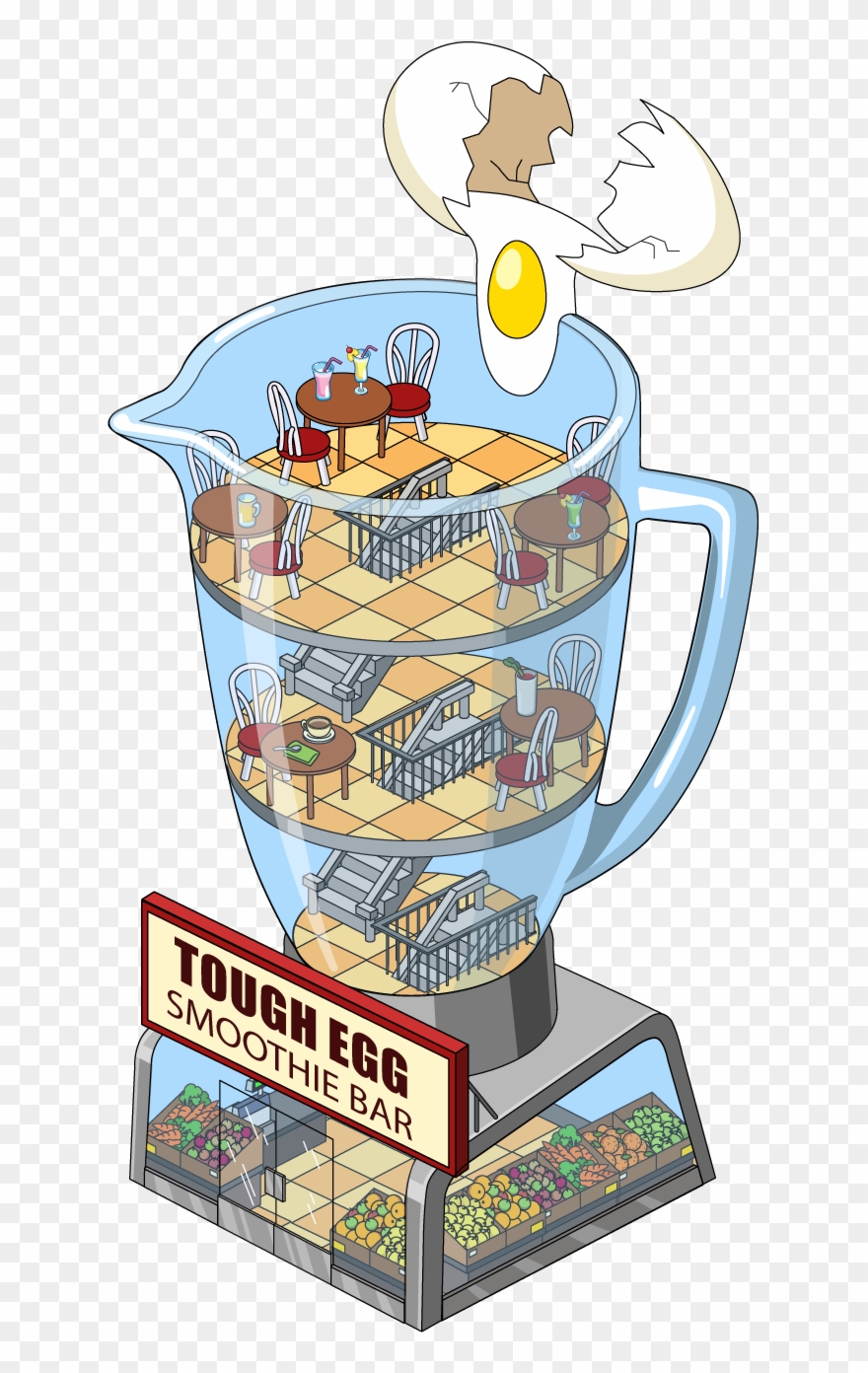 Fg Building Tougheggsmoothiebar - Cartoon Clipart