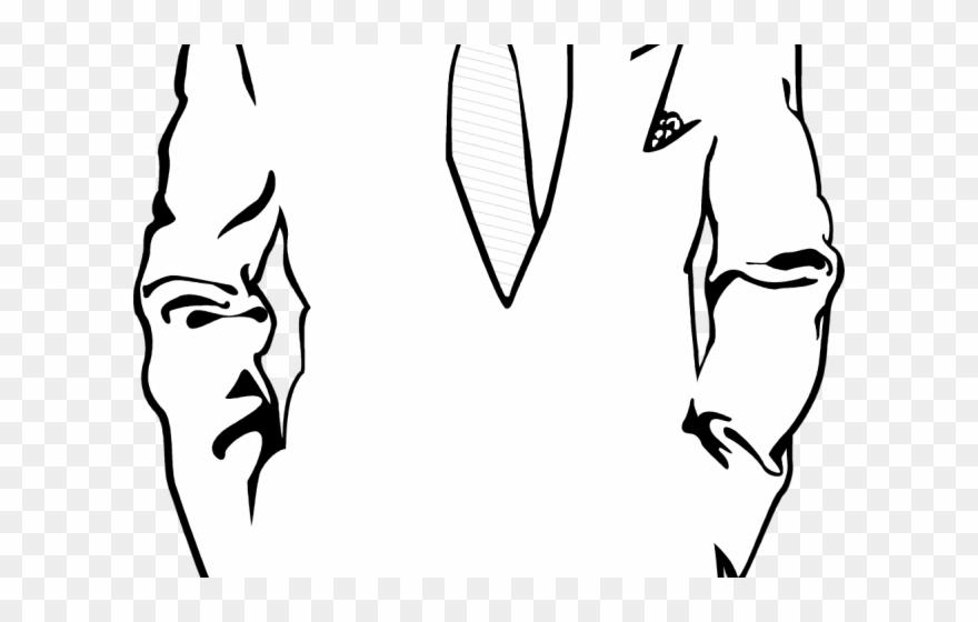 Drawn Tie Clip Art - White Shirt And Black Tie Drawing - Png Download