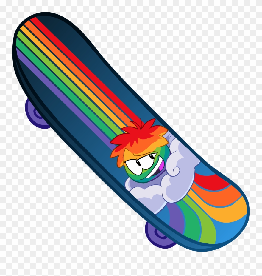 Skateboard Clipart Skater - Club Penguin Skateboard - Png Download