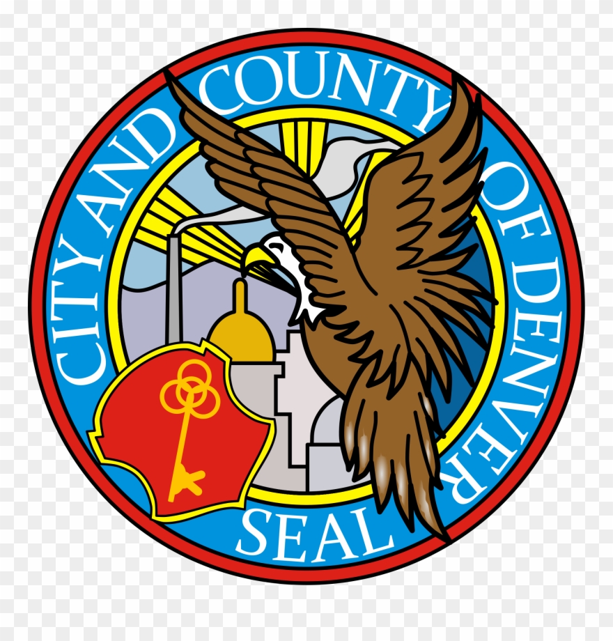 Open - Denver Seal Large Wall Clock Clipart