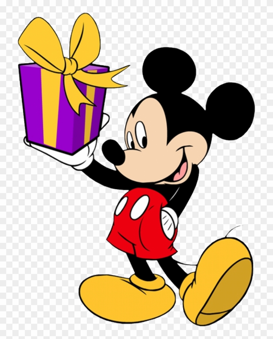 Mickey Mouse Hd Png - Mickey Mouse With Gift Clipart