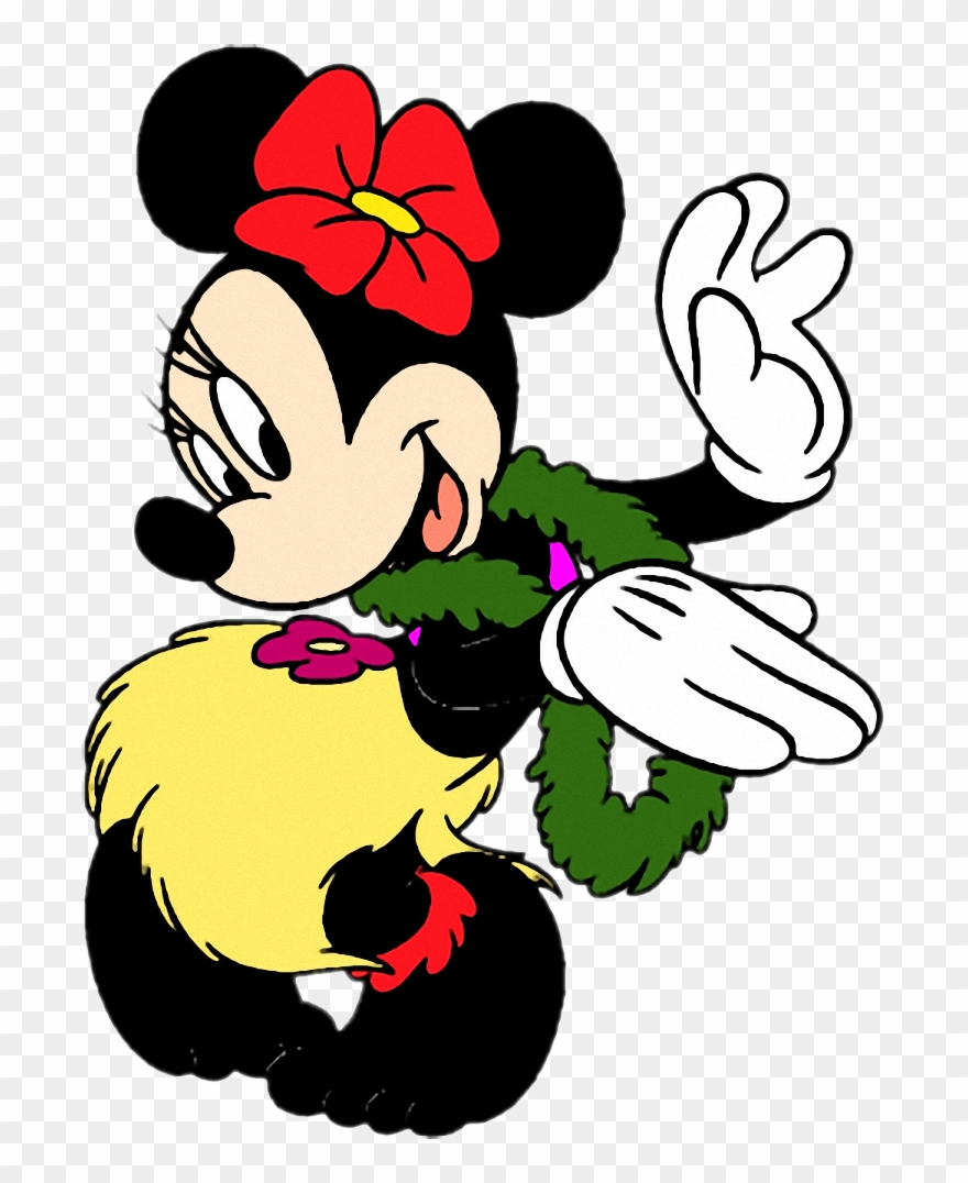 Hula Minnie Mouse - Hawaiian Minnie Mouse Png Clipart