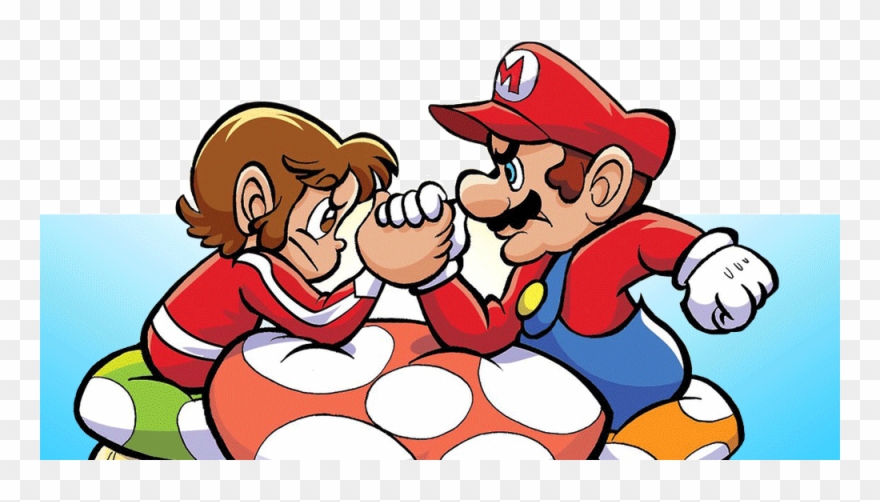 And The Smash Brothers Franchise Would Become An Arm-wrestling - Alex Kidd Vs Super Mario Clipart