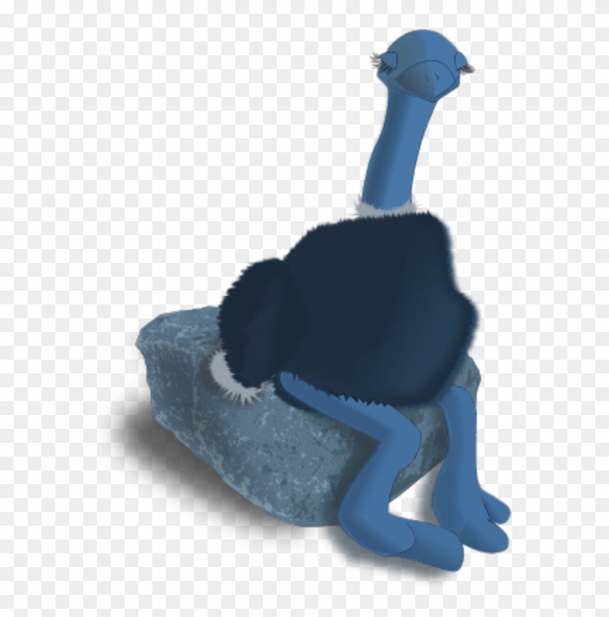 Ostrich Sitting On A Stone - Clip Art - Png Download