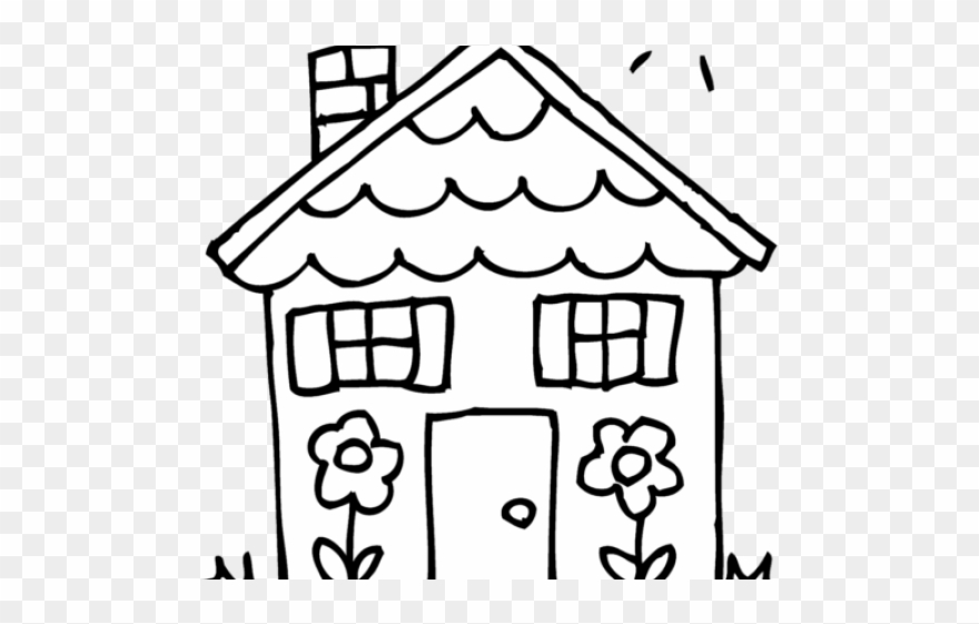 White House Clipart House Number - House Line Drawing Art - Png Download
