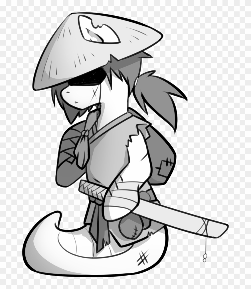 Secret-pony, Bandage, Bindle, Bitten Ear, Black And - Grayscale Clipart