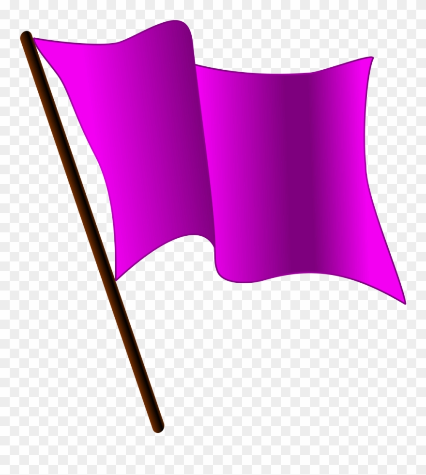 Purple Flag Waving - Waving Purple Flag Clipart