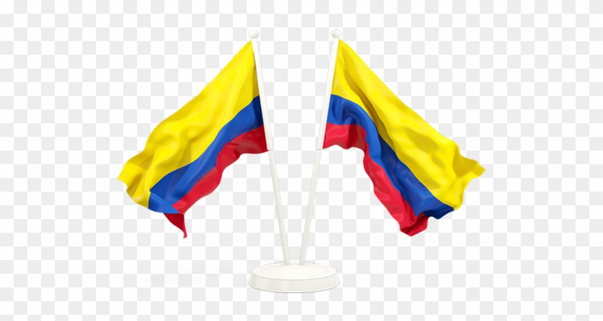 Two Waving Flags Illustration - Flag Of Colombia Png Clipart