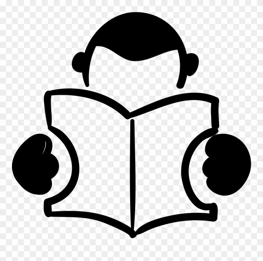 Drawn Bobook Person - Reading Book Logo Vector Png Clipart