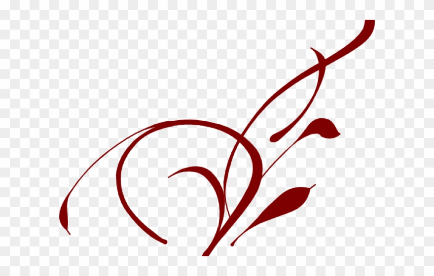 Flourish Clipart Maroon - Vine Clip Art - Png Download