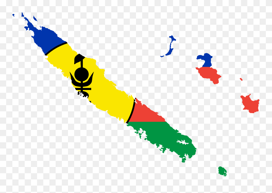 Waving Animation - New Caledonia Flag And Map Clipart