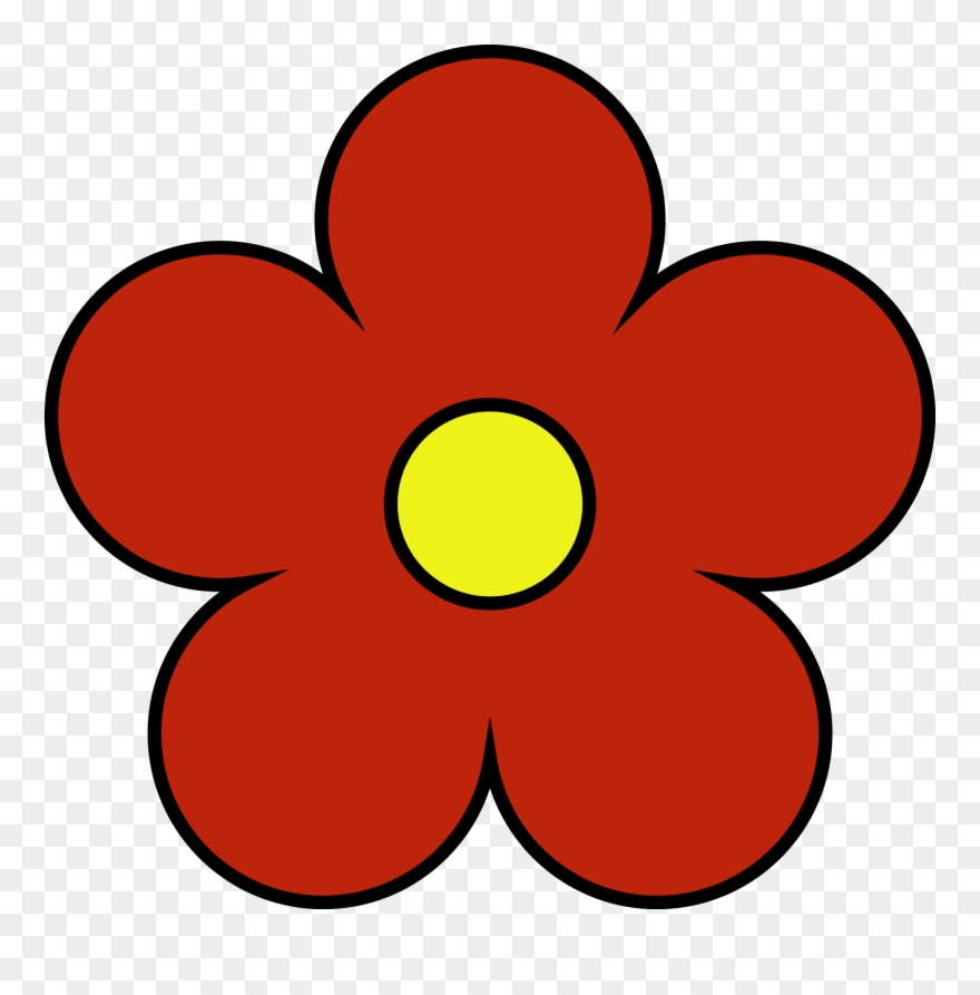 Outside Red Inside Yellow Flower Png Clipart - Cute Clipart Yellow Flower Transparent Png