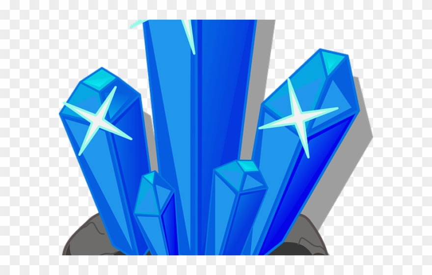 Crystals Clipart Mineral - Vector Illustration Of A Cluster Of Blue Crystals Pendant - Png Download